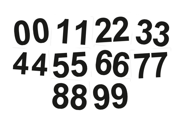 Brevlådestickers Siffror Svart